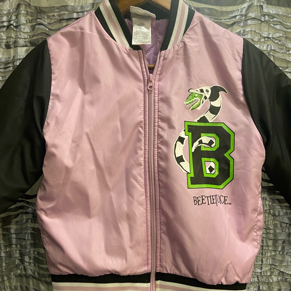 Beetle Juice Light Jacket Girls Black and Light Pink